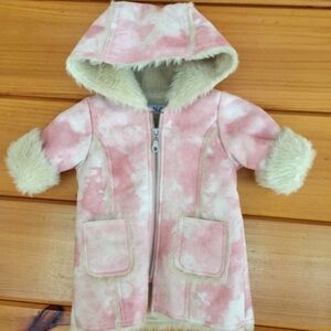Lana Fur Lined Girls Jacket Coat 3-6 M